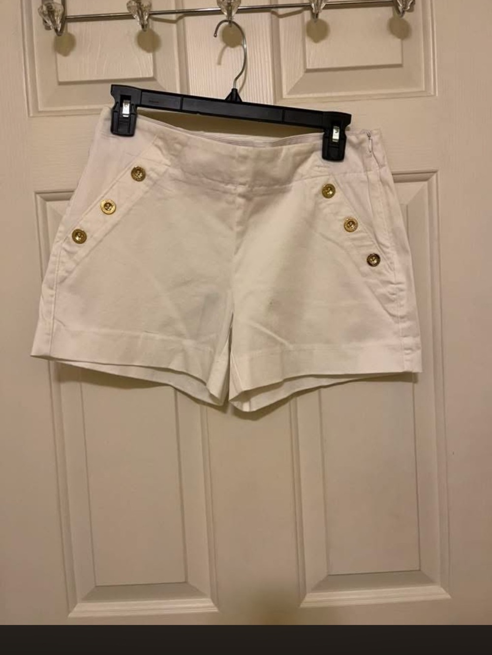 Lilly Pulitzer White Sailor-Button Bermuda Shorts